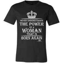 Load image into Gallery viewer, NEVER UNDERESTIMATE THE POWER OF A WOMAN Jersey Short-Sleeve T-Shirt