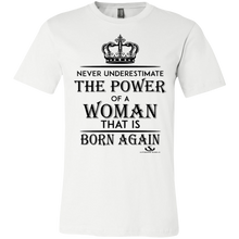 Load image into Gallery viewer, NEVER UNDERESTIMATE THE POWER OF A WOMAN Jersey Short-Sleeve T-Shirt