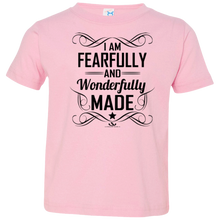 Load image into Gallery viewer, I am Fearfully and wonderfully made Toddler Jersey T-Shirt