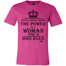 Load image into Gallery viewer, NEVER UNDERESTIMATE THE POWER OF A WOMAN Jersey Short-Sleeve T-Shirt