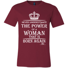 Load image into Gallery viewer, NEVER UNDERESTIMATE THE POWER OF A WOMAN Jersey Short-Sleeve T-Shirt