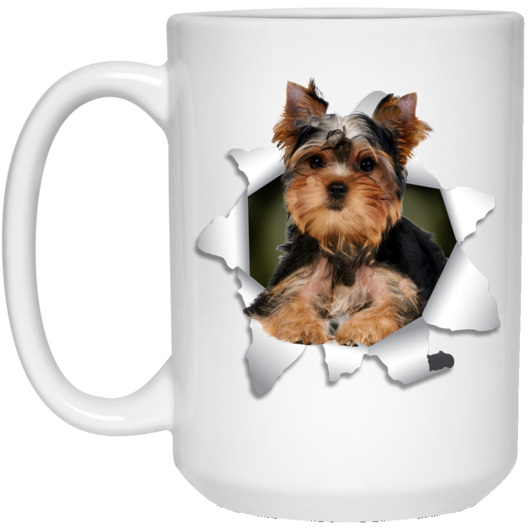 YORKSHIRE TERRIER 3D 15 oz. White Mug