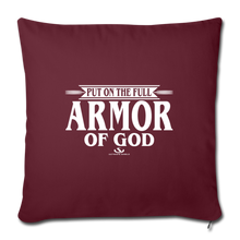 Load image into Gallery viewer, PUT ON THE FULL ARMOR OF GOD Throw Pillow Cover 17.5” x 17.5”