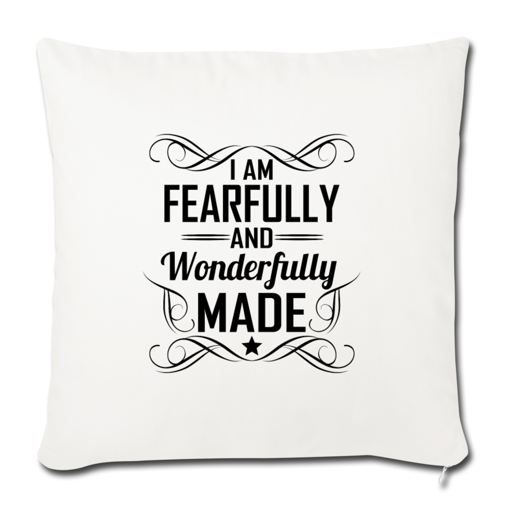 I AM FEARFULLY AND WONDERFULLY MADE Throw Pillow Cover 17.5” x 17.5”