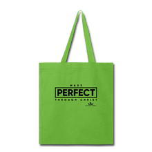 Load image into Gallery viewer, MADE PERFECT THROUGH CHRIST Tote Bag